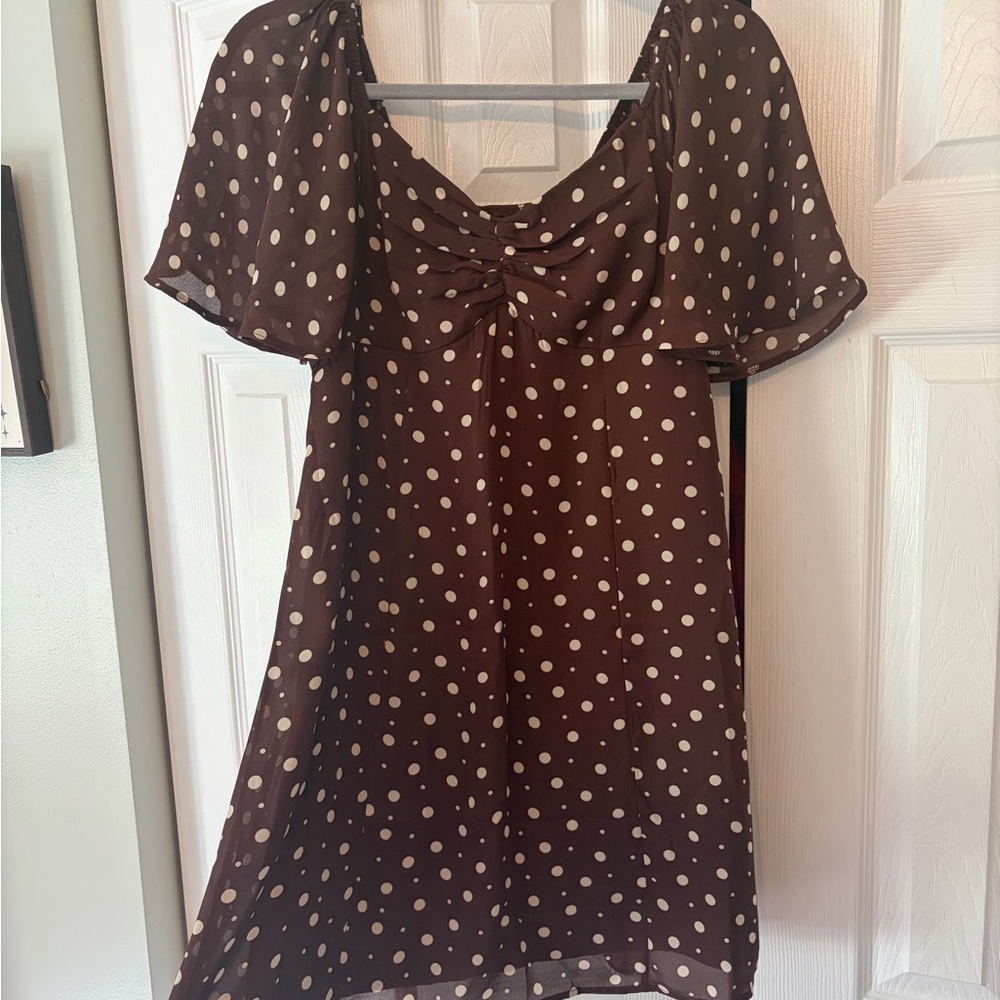 Abercrombie & Fitch Brown Polka Dot Dress